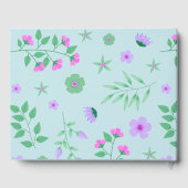 ユニコーンかわいらしピンクアクアベビーシャワーパーソナライズされた ゲストブック (裏面)