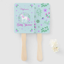 ユニコーンかわいらしピンクアクアベビーシャワーパーソナライズされた