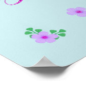 ユニコーンかわいらしピンクアクアベビーシャワーパーソナライズされた ポスター (角)