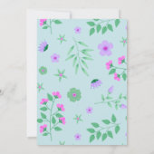 ユニコーンかわいらしピンクアクアベビーシャワー招待状 招待状 (裏面)