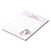 ユニコーンかわいらしママ&ベビーウォーター色フローラ ノートパッド (回転)