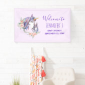 ユニコーンかわいらしママ&ベビー水彩赤ちゃんシャワー 横断幕 (インサイチュ)