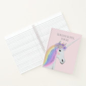 ユニコーンかわいらしレインボー赤面ピンクローズフローラ ノートブック (内部)