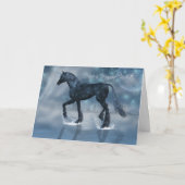 ユニコーンかわいらし付き魔法の誕生日カード カード (黄色い花)