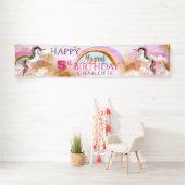 ユニコーンかわいらし誕生日パーティバナー 横断幕 (インサイチュ)