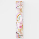 ユニコーンかわいらし誕生日パーティバナー 横断幕 (縦)