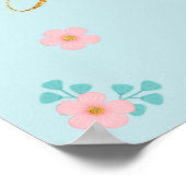 ユニコーンかわいらし金ゴールドグリッターベビーシャワー ポスター (角)