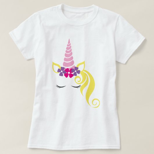 ユニコーンかわいらしTシャツ Tシャツ (デザイン正面)