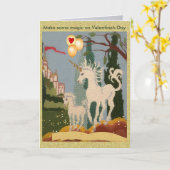 ユニコーンがバレンタインデーに魔法をもたらす カード (黄色い花)