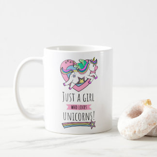 ユニコーンが大好きな女の子だ！ コーヒーマグカップ