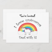 ユニコーンが大好き対応！ 招待状 (正面/裏面)