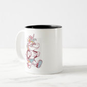 ユニコーンが学校に行く ツートーンマグカップ (正面左)