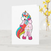 ユニコーンが看護師になって予防接種&注射 カード (黄色い花)