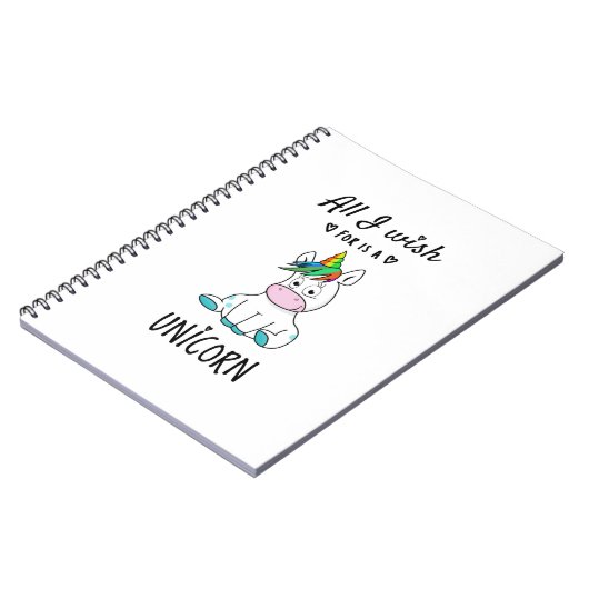 ユニコーンが私の願い ノートブック (左側)
