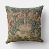 ユニコーンが見つかった、中世のタペストリー クッション (裏面)