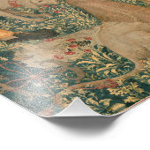 ユニコーンが見つかった、中世のタペストリー フォトプリント            (角)