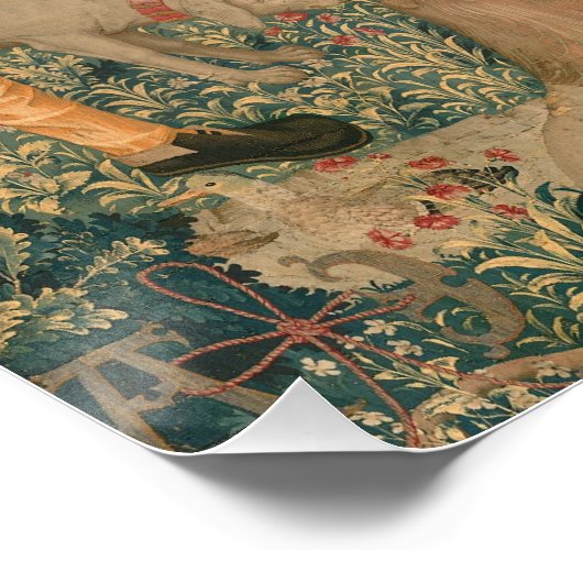 ユニコーンが見つかった、中世のタペストリー ポスター (コーナー)