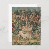 ユニコーンが見つかった、中世のタペストリー ポストカード (正面/裏面)