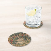 ユニコーンが見つかった、中世のタペストリー ラウンドペーパーコースター (インサイチュ)