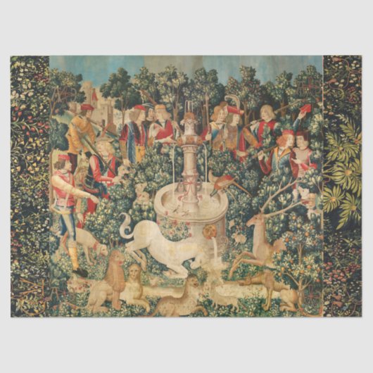 ユニコーンが見つかる/噴水と他の動物 薄葉紙 (正面)