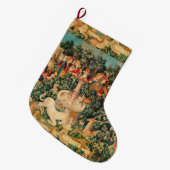 ユニコーンが見つかる/泉と他の動物 ラージクリスマスストッキング (正面 (吊り時))