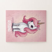 ユニコーンきらめくファンタジーパーソナライズされたキッズ ジグソーパズル (横)