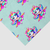 ユニコーンすごいかわいい女の子グリーンピンク 薄葉紙 (詳細)