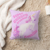 ユニコーンすごいドリームウォーター色のアートガールズピロー クッション (ブランケット)