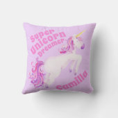 ユニコーンすごいドリームウォーター色のアートガールズピロー クッション (裏面)