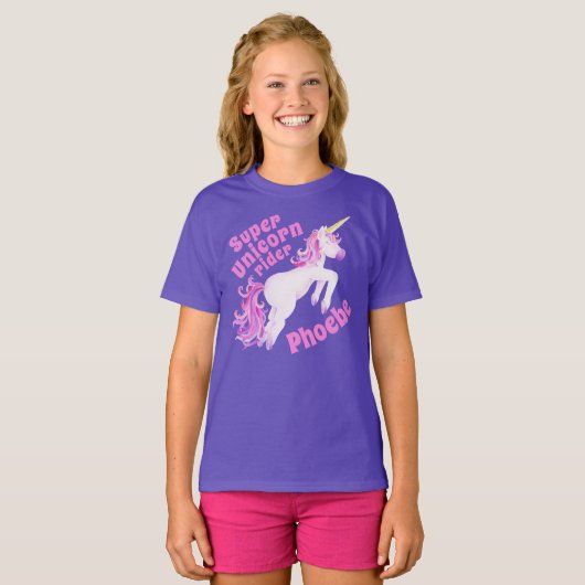 ユニコーンすごいライダーピンクのユニコーンのワイの芸術 Tシャツ (正面フル)
