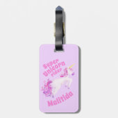 ユニコーンすごいライダーピンクのユニコーン子供の名前タグ ラゲッジタグ (裏面縦)