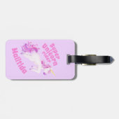 ユニコーンすごいライダーピンクのユニコーン子供の名前タグ ラゲッジタグ (裏面横)