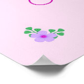 ユニコーンその女の子ピンクの赤ちゃんシャワーパーソナライズされた ポスター (角)