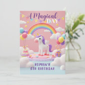 ユニコーンで飛行 – Birthday Party 招待状 (スタンド正面)