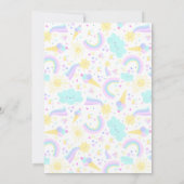 ユニコーンで3回目の誕生日おもしろい招待状。 招待状 (裏面)