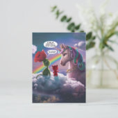 ユニコーンとかわいいクリッター、創造の世界 ポストカード (スタンド正面)