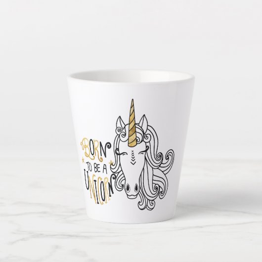 ユニコーンとして生まれたクリスマス カフェラテマグ (正面)