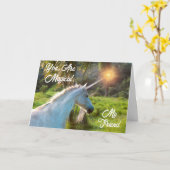 ユニコーンとの幻想的な友情の日 カード (黄色い花)