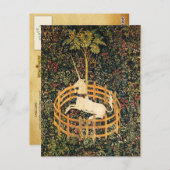 ユニコーンとゴシックのファンタジーの花，フローラモチーフ ポストカード (正面/裏面)