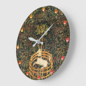 ユニコーンとゴシックのファンタジーの花,フローラモチーフ ラージ壁時計 (傾斜)