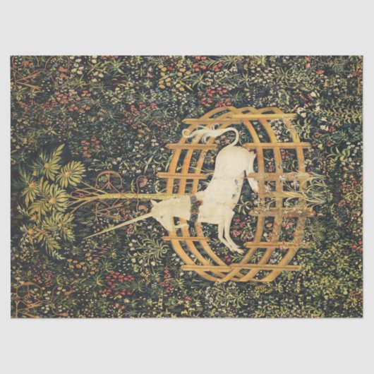 ユニコーンとゴシックのファンタジーの花,フローラモチーフ 薄葉紙 (正面)