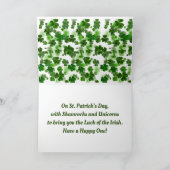 ユニコーンとシャムロックのホリデーカード シーズンカード (内部)