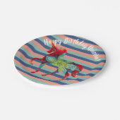 ユニコーンとストライプ誕生日紙プレート ペーパープレート (アングル)