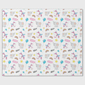 ユニコーンとゾウ ラッピングペーパー (フラット)