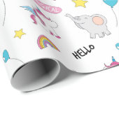 ユニコーンとゾウ ラッピングペーパー (ロールコーナー)