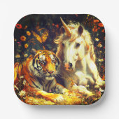 ユニコーンとタイガー ペーパープレート (正面)
