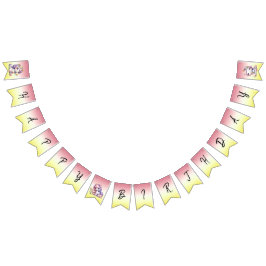 ユニコーンとデイジー、「ハッピーバースデー」 バンティングフラッグ