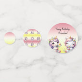 ユニコーンとデイジー、「ハッピーバースデー」パーティー コンフェッティ (正面)