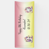 ユニコーンとデイジー、「ハッピーバースデー」パーティー 横断幕 (縦)