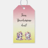 ユニコーンとデイジー、子供の誕生日パーティー ギフトタグ (裏面)